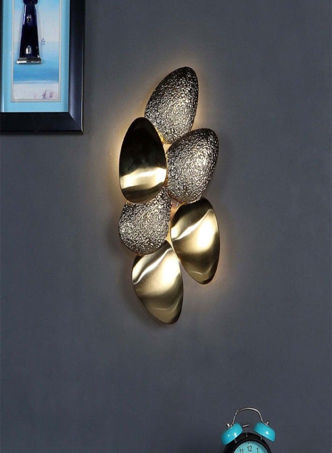 إنارة سيرة إنارة جدارية  ارتفاع 44 سم ولون ذهبي لامع ستانلس  ورملايت W6771 - Image 1