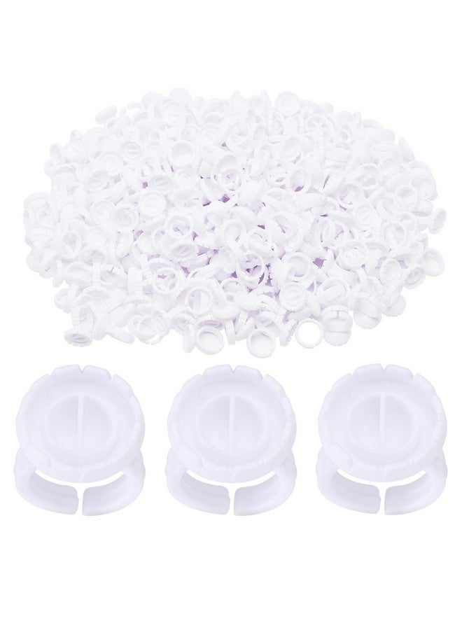 ميوفيو حلقات الغراء 100 قطعة حامل الغراء الذكي لتمديد الرموش، أكواب الغراء سهلة وسريعة لتقوية الرموش، أبيض - Image 1