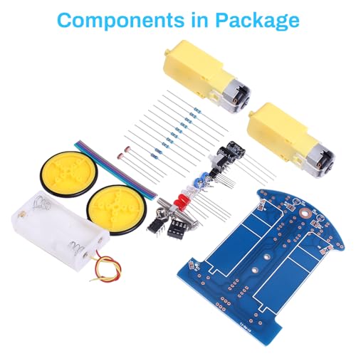 MiOYOOW Line Following Robot Car Kit Beginners Smart Car Soldering Practice Kit STEM Educational Electronics Soldering Projects for School and Home Learning TT Motor - Image 5