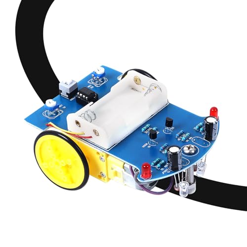 MiOYOOW Line Following Robot Car Kit Beginners Smart Car Soldering Practice Kit STEM Educational Electronics Soldering Projects for School and Home Learning TT Motor - Image 1