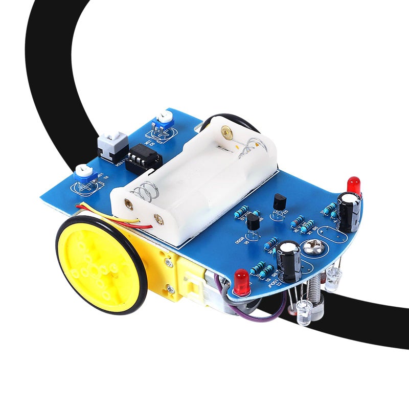 MiOYOOW Line Following Robot Car Kit Beginners Smart Car Soldering Practice Kit STEM Educational Electronics Soldering Projects for School and Home Learning TT Motor - Image 3
