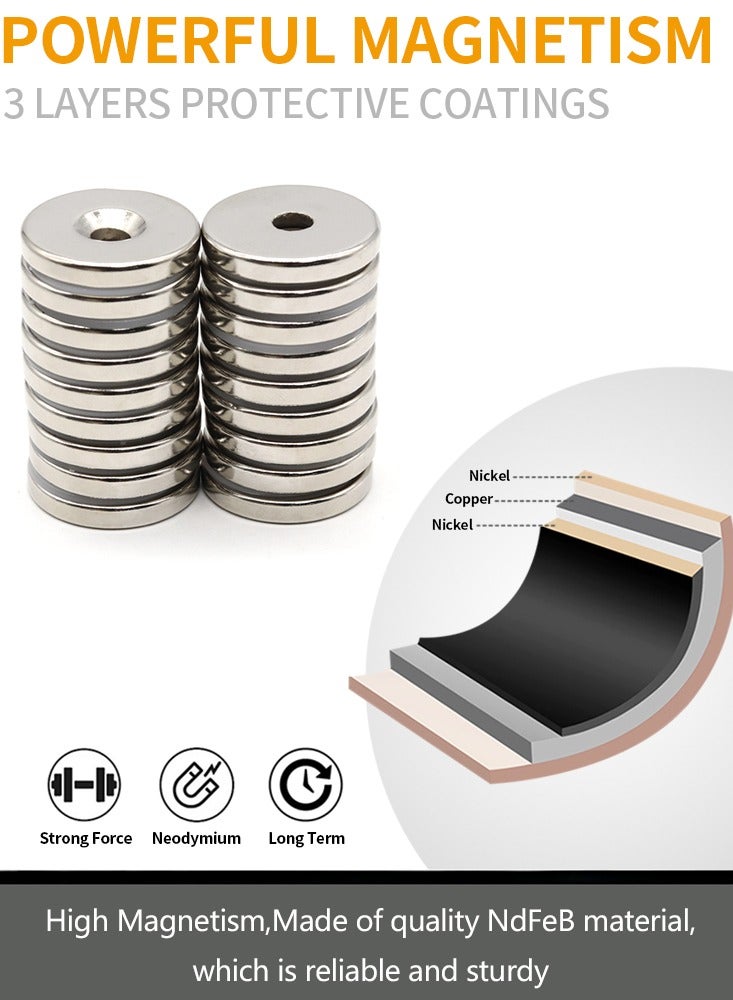 3Pcs Round Magnet 1.18x0.2-0.24inch Neodymium Magnet N35 30x5hole6 Permanent NdFeB Super Strong Powerful Magnets Imans Refrigerator Magnet - Image 4