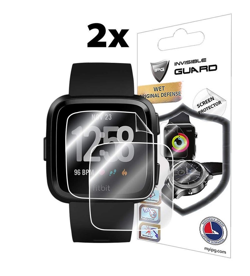 IPG For Fitbit VERSA Smartwatch (2X) Screen Protector 3D Curved (2 Units) Invisible Ultra HD Clear Film Anti Scratch Skin Guard - Smooth/Self-Healing/Bubble -Free - Image 2