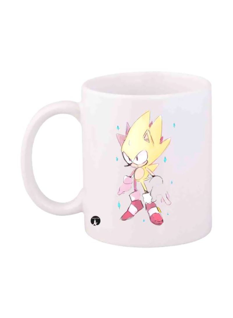 RKN Printed Sonic Mug White/Pink/Yellow Standard Size