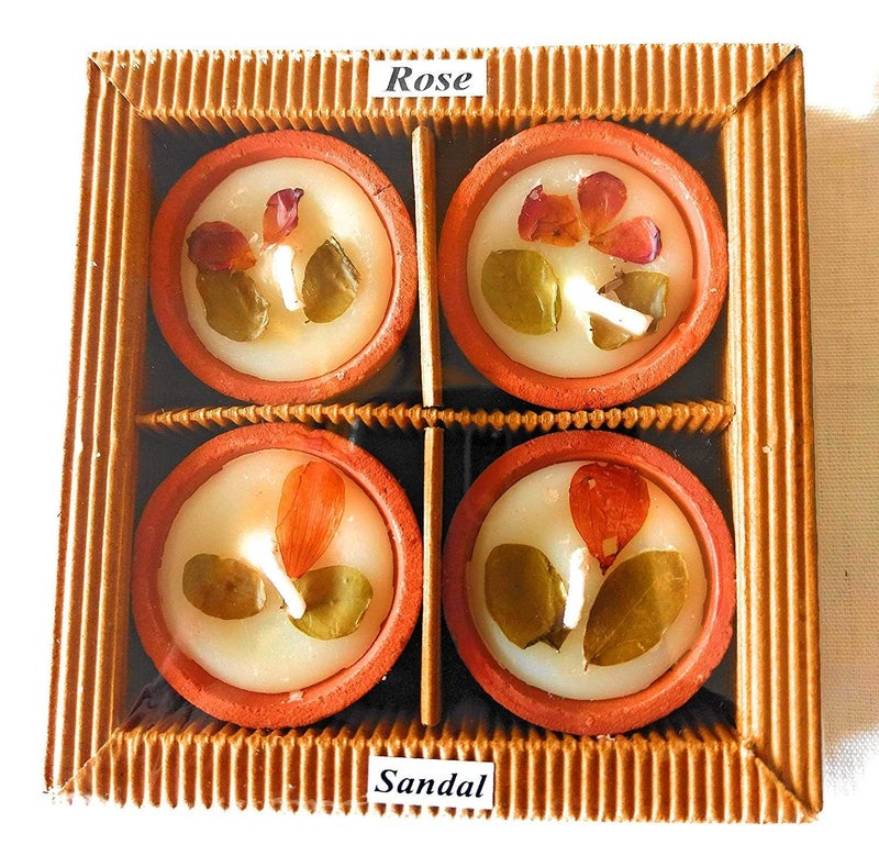 Rudra Perfect Deals Perfumed Candles Gift Box 4cm Diyas Set of 2 Aromatic Candles for Home Dcor Special Occasions  - Image 2