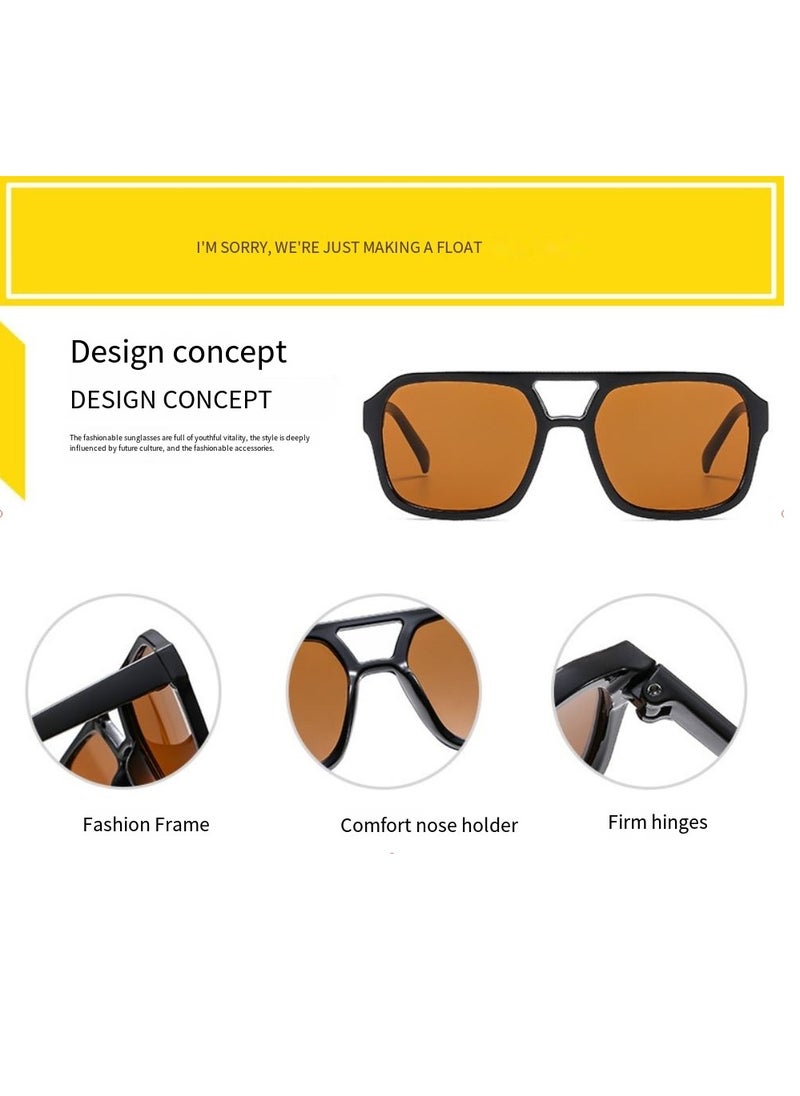 General Retro 70s Square Aviator Sunglasses Women Men Rectangular Sunglasses Flat Frame Fashion Sunglasses  - Image 2