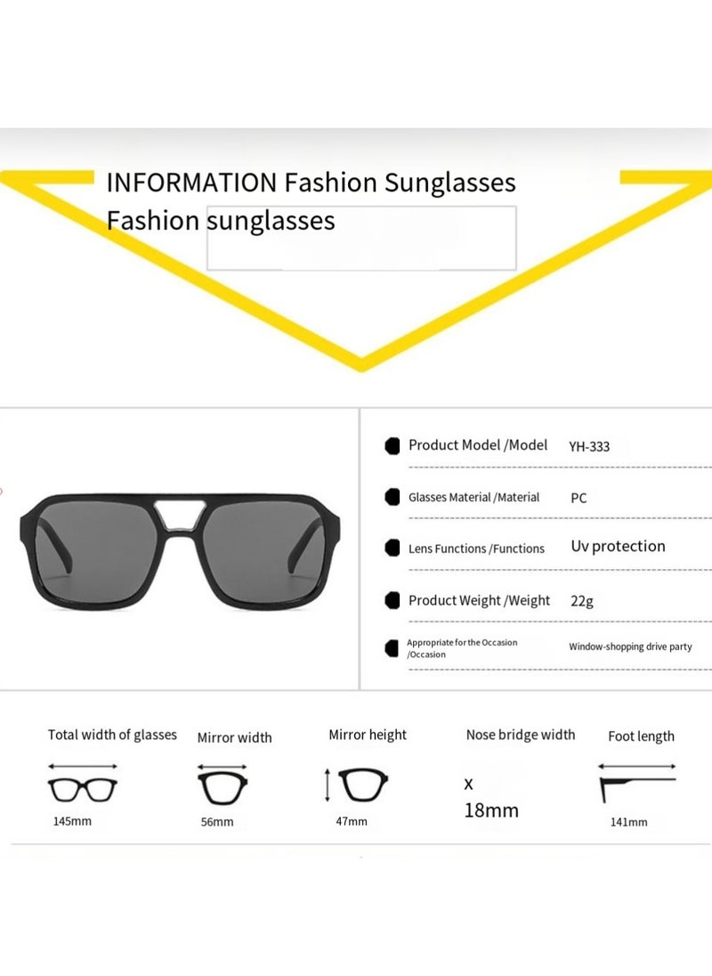General Retro 70s Square Aviator Sunglasses Women Men Rectangular Sunglasses Flat Frame Fashion Sunglasses  - Image 4