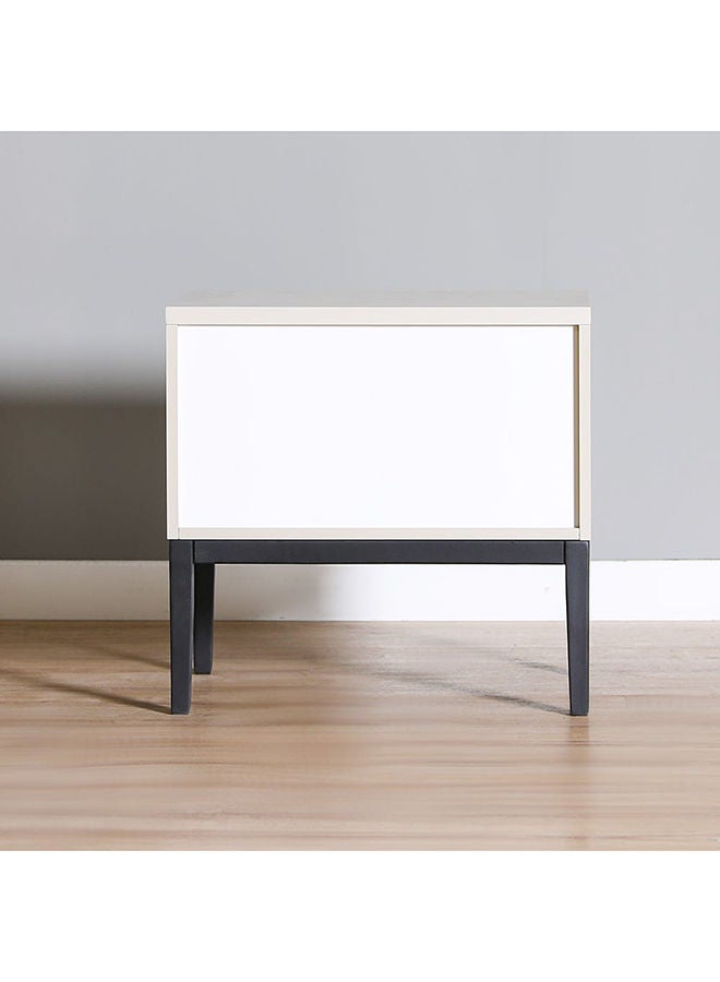 DANUBE HOME مجموعة Defne Night Stand من قطعتين من طاولات السرير متعددة الوظائف لتوفير المساحة وطاولة جانبية لتخزين الأثاث لغرفة النوم، الطول 60 × العرض 46 × الارتفاع 58 سم، كريمي/أسود  - Image 5