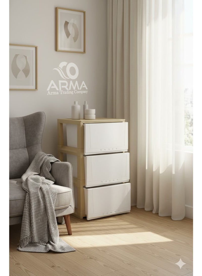 co arma Chest of 3 Drawers Multicolour 42×34×63 cm - Image 1