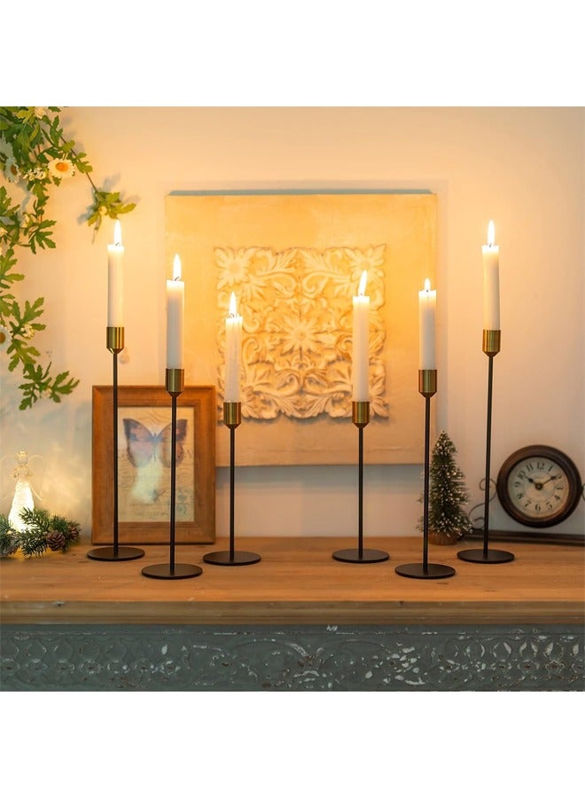 HQ-GAMING Metal Taper Candle Holders Candlestick Holders Set of 3, Vintage Elegant Candle Stick Holders for Home Decor, Wedding, Party, Anniversary (Black Gold)  - Image 5