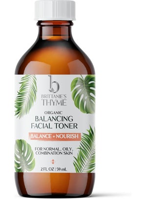 Brittanies Thyme Organic Balancing Witch Hazel Facial Toner 4 oz  Peppermint  Sweet Orange Oils Relieve  Calm Complexion  Gentle Fast Acting Toner