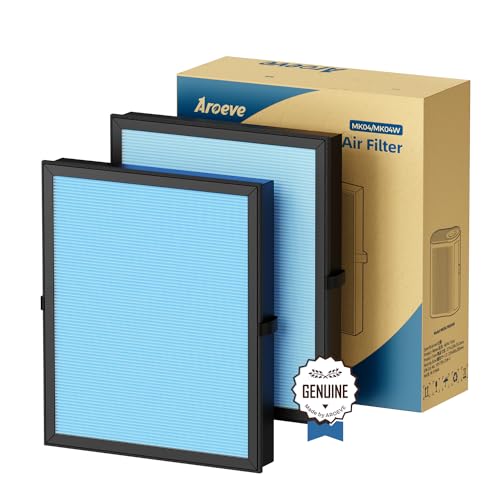AROEVE MK04 Air Filter Suitable for MK04 for Dust, Pet Dander, Smoke, Pollen for Bedroom and Office- Standard Version(2 Pack) - Image 1