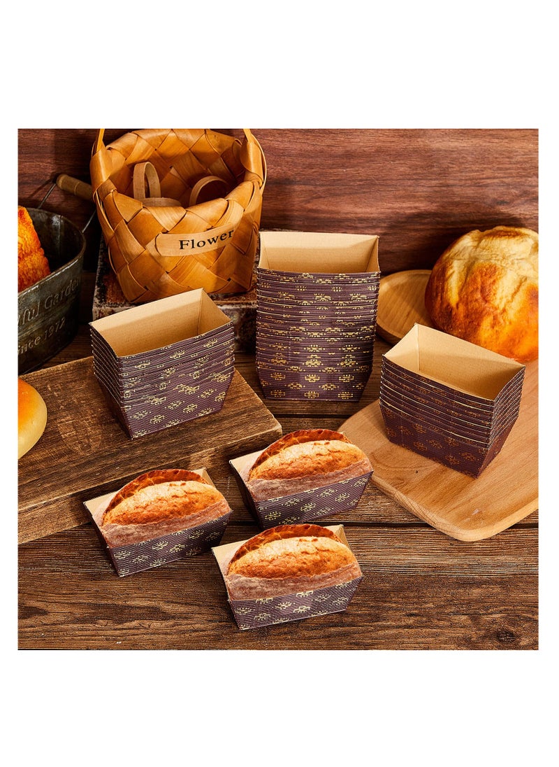 SYOSI - Mini Paper Loaf Pans, 50 Pieces Disposable Paper Baking Loft Pans, Paper Rectangle Paper Baking Pans for Quick Bread Small Pumpkin Breads, Microwave Oven Freezer Safe (3.1 x 1.5 x 1.7 Inch) - Image 1