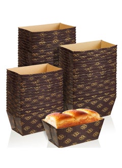 Mini Paper Loaf Pans, 50 Pieces Disposable Paper Baking Loft Pans, Paper Rectangle Paper Baking Pans for Quick Bread Small Pumpkin Breads, Microwave Oven Freezer Safe (3.1 x 1.5 x 1.7 Inch)