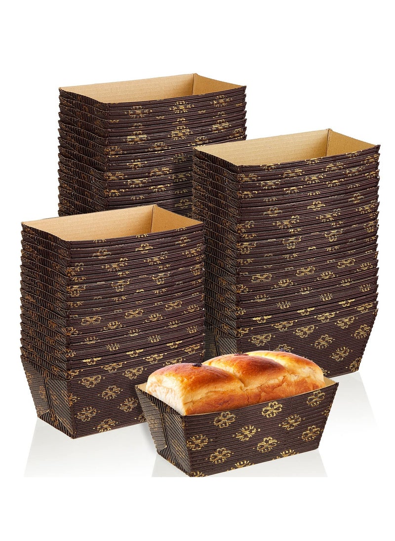 SYOSI - Mini Paper Loaf Pans, 50 Pieces Disposable Paper Baking Loft Pans, Paper Rectangle Paper Baking Pans for Quick Bread Small Pumpkin Breads, Microwave Oven Freezer Safe (3.1 x 1.5 x 1.7 Inch) - Image 1