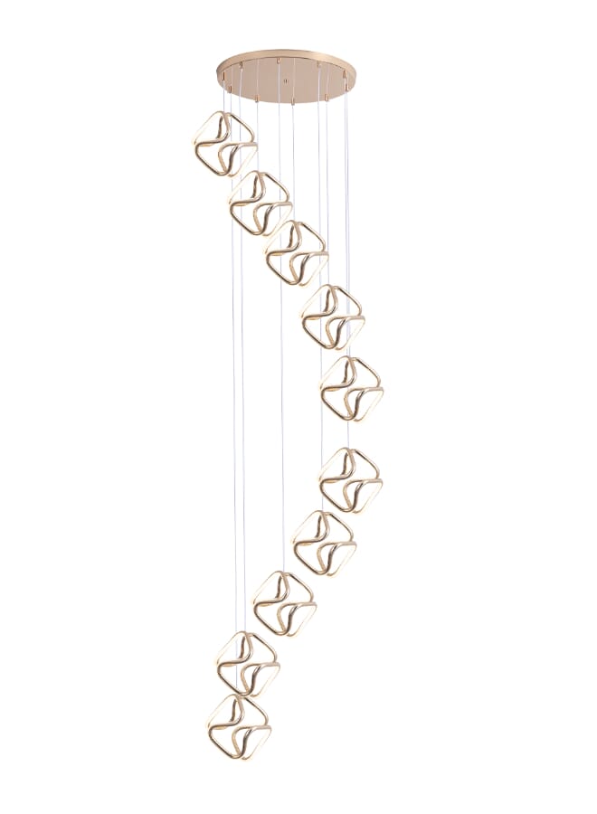 بيست باور ثريا ليد حديثة 6889-10 بـ 10 لمبات، 3 مستويات إضاءة، طول قابل للتعديل 250 سم، 414 واط – إضاءة أنيقة لغرفة المعيشة وغرفة الطعام وغرفة النوم - Image 2