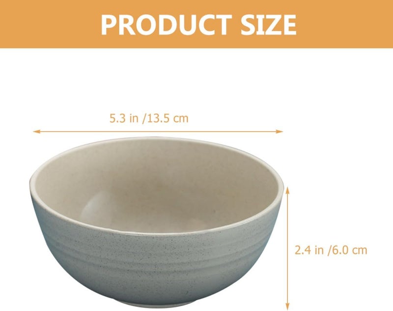 Wheat Straw Salad and Soup Bowls Set 5pcs 13.5cm Food-grade Household Serving Bowls Multi-color Sturdy for Home Kitchen Dining - Image 2