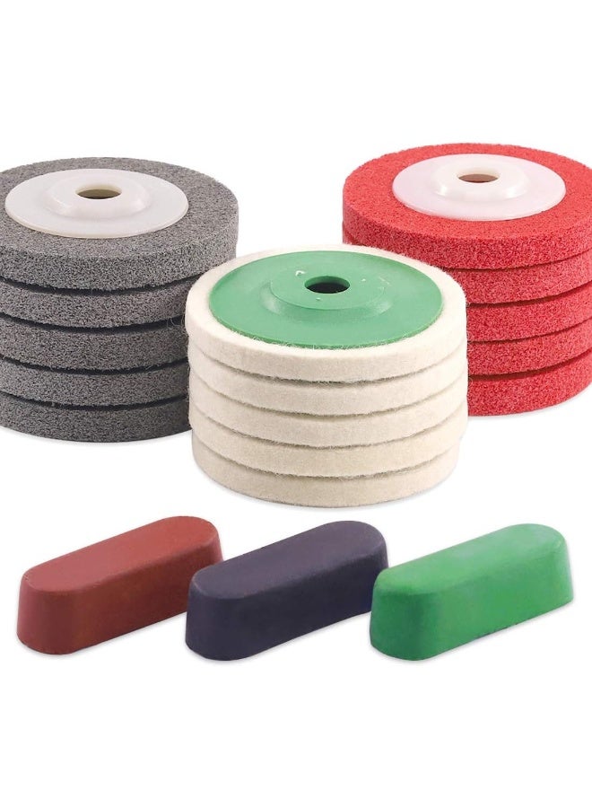 Keadic 18Pcs 4 Inch Wool Felt Polishing Wheel Disc Kit - Image 1