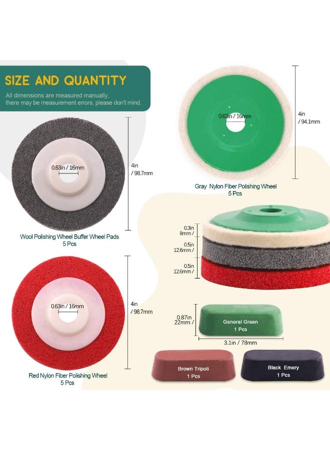 Keadic 18Pcs 4 Inch Wool Felt Polishing Wheel Disc Kit - Image 2