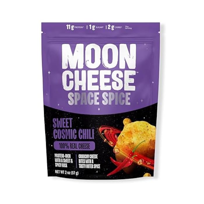 Moon Cheese Space Spice, Variety Pack, Crunchy, Protein-Rich Cheese Snack, Keto Friendly, 100% Real Cheese, Low Carb, Gluten-Free, Low Sugar, 2 Oz bags (Pack of 3, 1 of Each Flavor) - Image 3