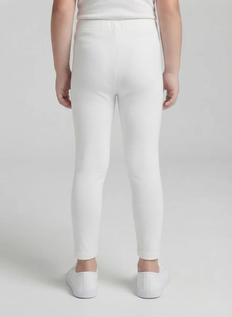 بيبي كلو Girls White and Black Essential Leggings – Pack of 2