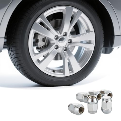 HZEL M12x1.5 Car Bulge Acorn Lug Nuts, 20PCS Carbon Steel Closed End Automotive Lug Nut, Vehicle Wheel Nut Replacement Accessories, Compatible with Lacrosse Equinox Impala (Silver) - Image 4