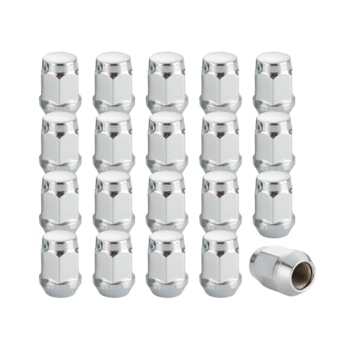 HZEL M12x1.5 Car Bulge Acorn Lug Nuts, 20PCS Carbon Steel Closed End Automotive Lug Nut, Vehicle Wheel Nut Replacement Accessories, Compatible with Lacrosse Equinox Impala (Silver) - Image 1