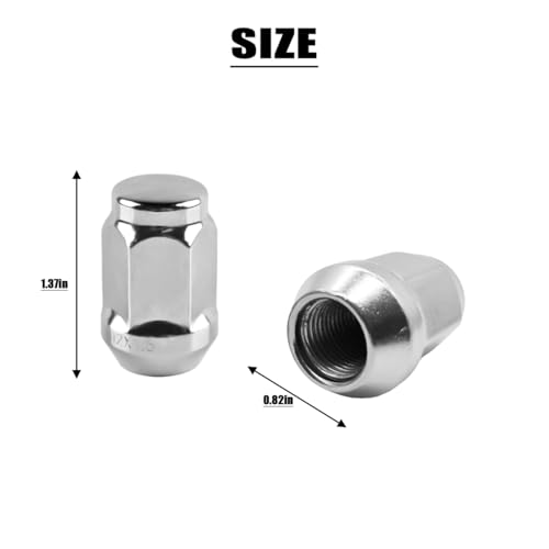 HZEL M12x1.5 Car Bulge Acorn Lug Nuts, 20PCS Carbon Steel Closed End Automotive Lug Nut, Vehicle Wheel Nut Replacement Accessories, Compatible with Lacrosse Equinox Impala (Silver) - Image 2