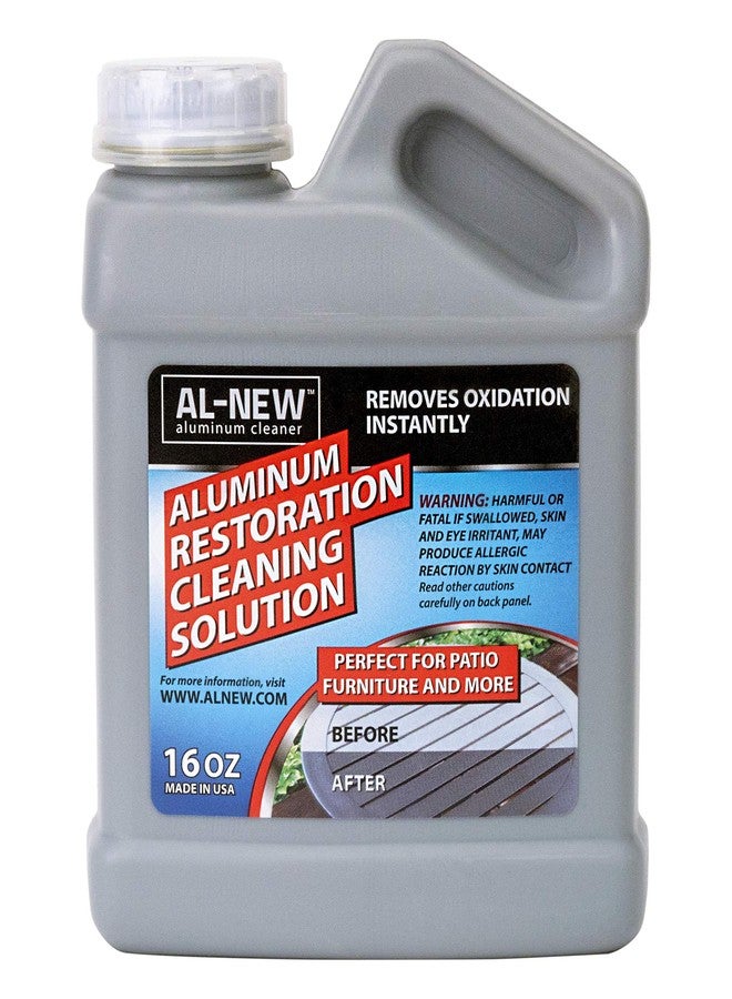 AL-NEW Aluminum Restoration Cleaning Solution | Clean & Restore Patio Furniture, Stainless Steel, and Other Household Metal Surfaces (16 oz.) - Image 1