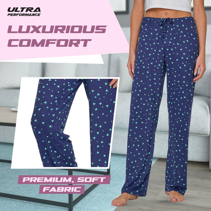 Ultra Performance Womens Pajama PJ Pants 3 Pack Lounge Bottoms Pajamas for Women (Avail in Plus Sizes) - Image 4