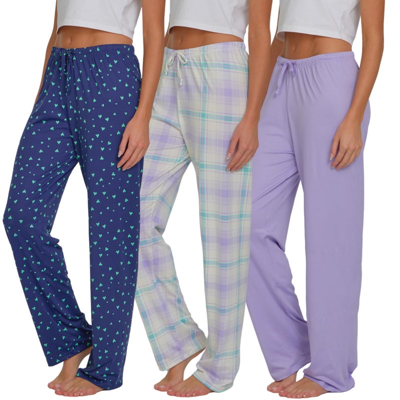 Ultra Performance Womens Pajama PJ Pants 3 Pack Lounge Bottoms Pajamas for Women (Avail in Plus Sizes) - Image 1