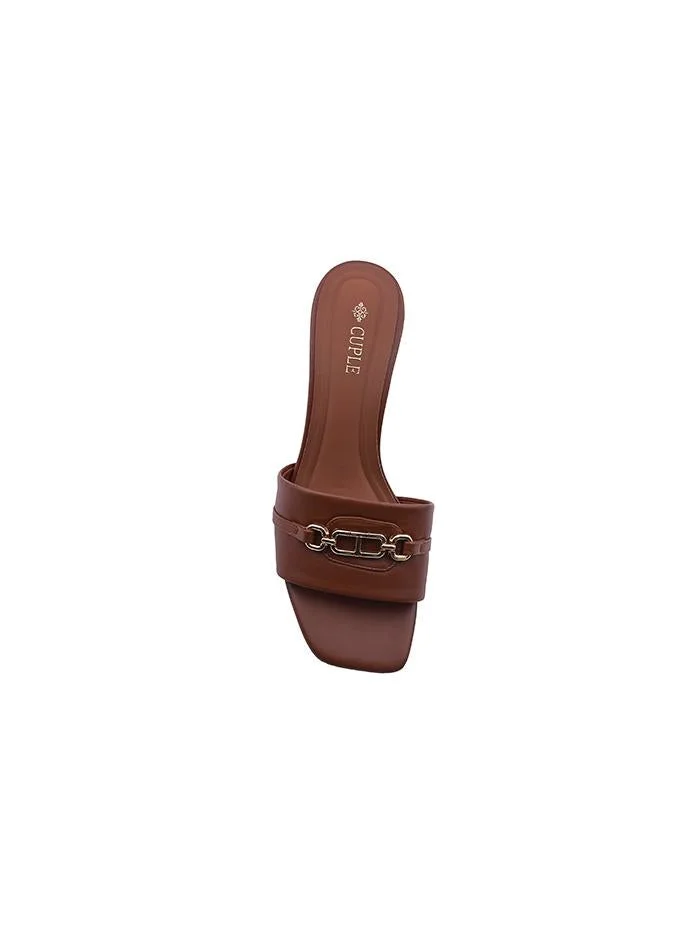 Cuple Coffee Heel Slipper – Classic Everyday Style for Women | Best Price UAE