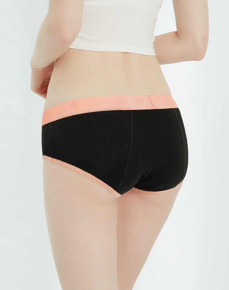 INNERSY Period Underwear for Teens Girls Cotton Leak-Proof Menstrual Panties 3-Pack(Colored Black,M(10-12 yrs)) - Image 3