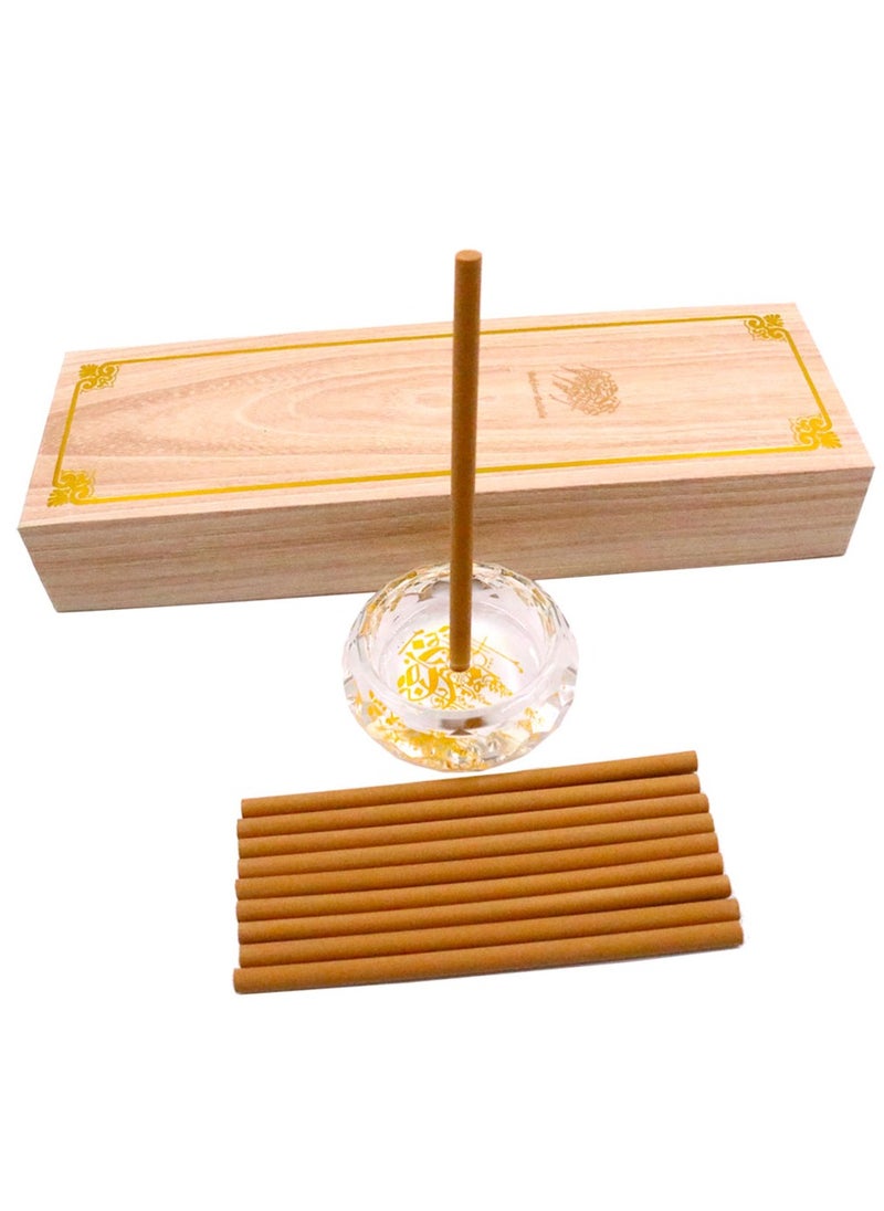 Bakhoor BoSidin Bakhoor Oud Incense Sticks 10pcs 5mm Gift Box with Crystal Incense Burner  - Image 1