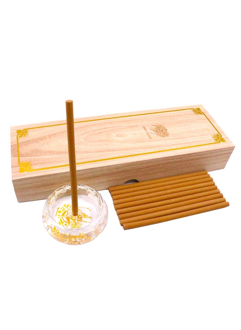 Bakhoor BoSidin Bakhoor Oud Incense Sticks 10pcs 5mm Gift Box with Crystal Incense Burner  - Image 2