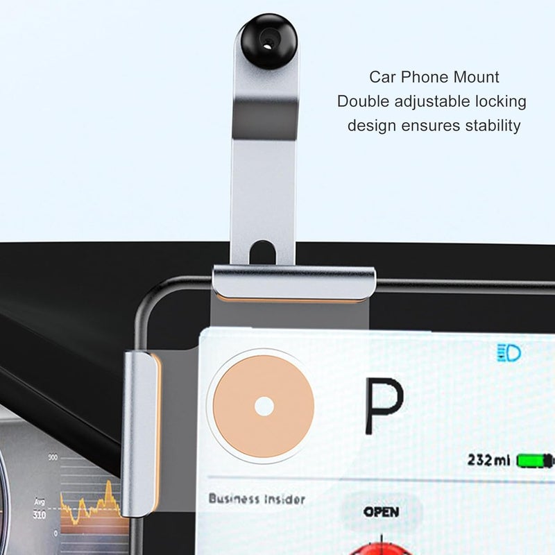 ANGGREK Car Cell Phone Holder, Car Phone Mount Secure Fit Aluminum Alloy for 5-17mm Thick Screen for Y - Image 3