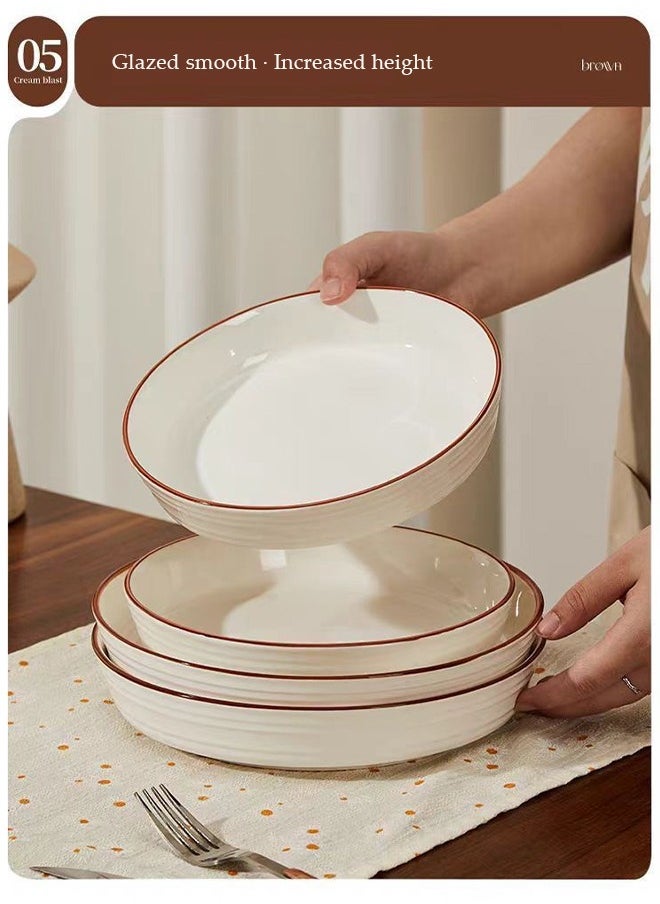 DUNISO - 6 Pcs Porcelain Dinnerware Set,Home Tableware Set,Premium Serving Bowls Set,High Temperature Resistance, Easy To Clean，For Oven And Dishwasher And Microwave Safe - Image 1