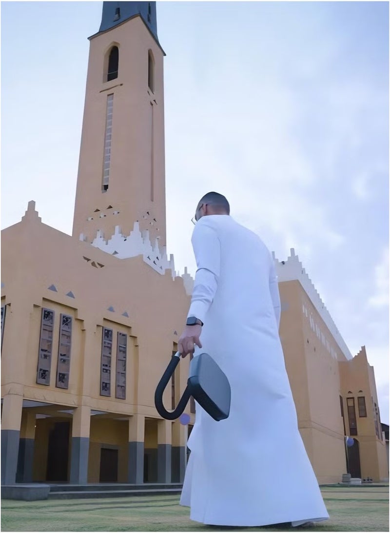 يا إلهي كرسي السجود هو كرسي صلاة للمسلمين - الراحة والدعم أثناء الصلاة ، ومقعد جلدي مبطن مصنوع يدويًا في المملكة العربية السعودية ، وتصميم مريح لموقع صلاة مريح ، وعقود في البراز ، صلاة الركوع ، كرسي سوجود مع غطاء مضاد للانزلاق ، أسود ، 25x28x22.5 سم - Image 2