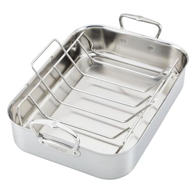 Hestan Provisions  14.5" Classic Clad Roaster with Stainless Steel Rack - Image 4