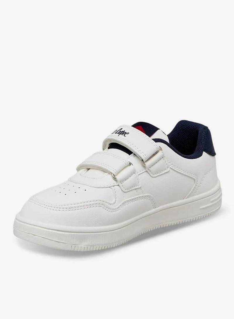 Lee Cooper WHITE Boys Panelled Hook & Loop Ankle School Sneakers for Men | Best Price UAE