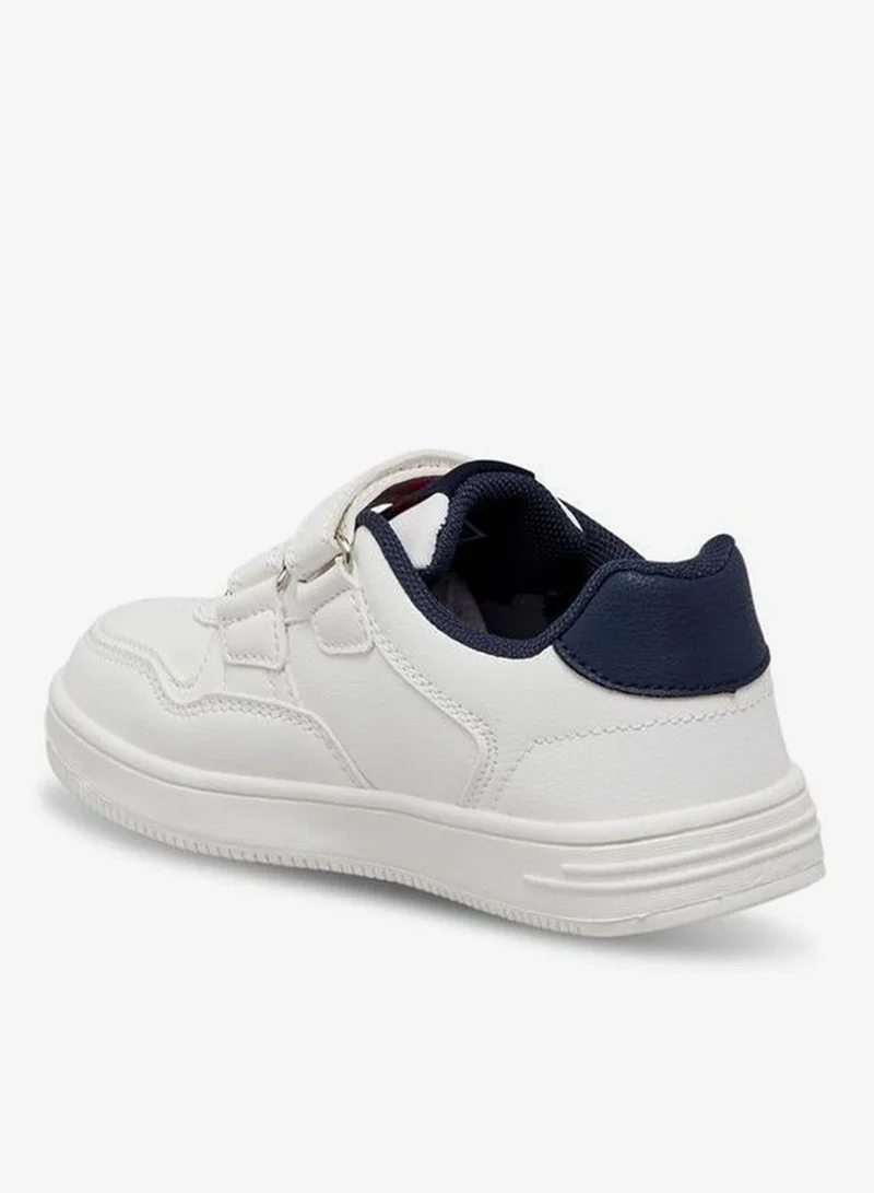 Lee Cooper WHITE Boys Panelled Hook & Loop Ankle School Sneakers for Men | Best Price UAE