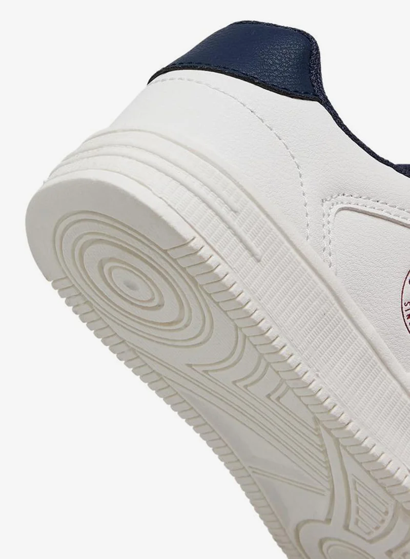 Lee Cooper WHITE Boys Panelled Hook & Loop Ankle School Sneakers for Men | Best Price UAE