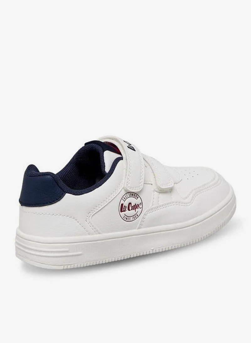 Lee Cooper WHITE Boys Panelled Hook & Loop Ankle School Sneakers for Men | Best Price UAE