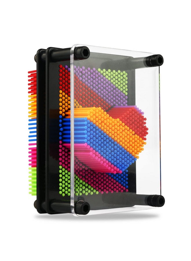 LXS 3D Pin Art Board Toy Colourful Plasic Board Size(3.75 X 5 Inches) Classic Pin Impression Art Toys Sculpture For Children Kids - Image 1