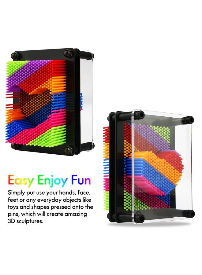 LXS 3D Pin Art Board Toy Colourful Plasic Board Size(3.75 X 5 Inches) Classic Pin Impression Art Toys Sculpture For Children Kids - Image 4