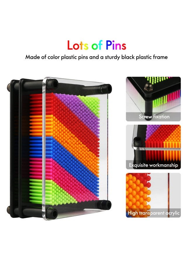 LXS 3D Pin Art Board Toy Colourful Plasic Board Size(3.75 X 5 Inches) Classic Pin Impression Art Toys Sculpture For Children Kids - Image 5