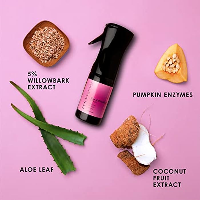 TEMPTU Mist BHA Exfoliator Spray Set or Refill, 5% Willow Bark, Natural Alternative to Salicylic Acid for Body, Back & Face, Pre Tan Skin Prep, Hydrating Facial Toner & Deluxe Continuous Sprayer - Image 5