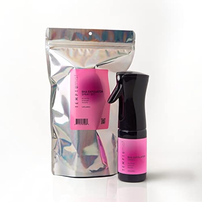 TEMPTU Mist BHA Exfoliator Spray Set or Refill, 5% Willow Bark, Natural Alternative to Salicylic Acid for Body, Back & Face, Pre Tan Skin Prep, Hydrating Facial Toner & Deluxe Continuous Sprayer - Image 2