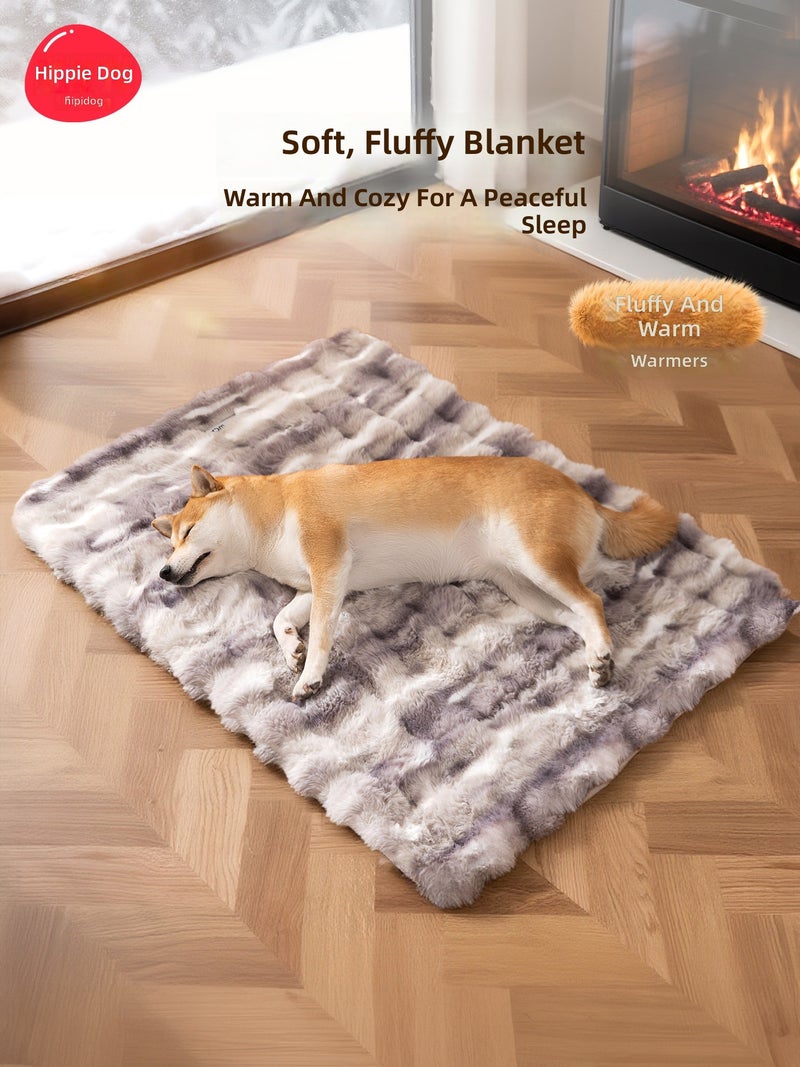 Plush Pet Bed Mat for Dogs and Cats, Warm Winter Blanket, Soft Faux Fur Cushion - Image 2