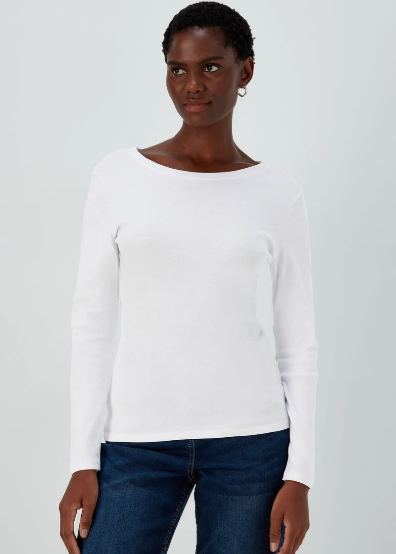 Matalan White Long Sleeve T-Shirt